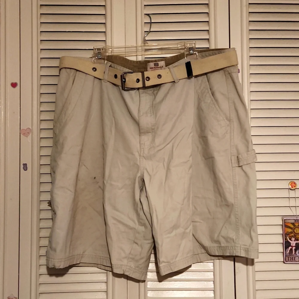 Faded Glory 🎆 Khaki Belted Shorts - Picture 1 of 2